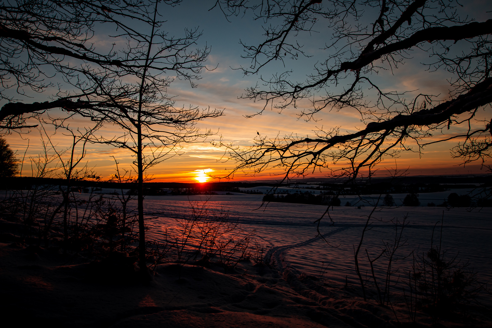 Sonnenuntergang im Winter 