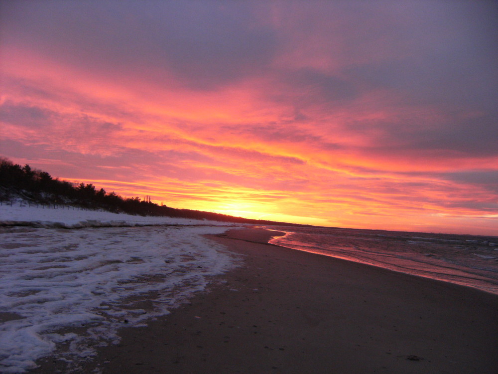 Sonnenuntergang im Winter - Insel Wolin