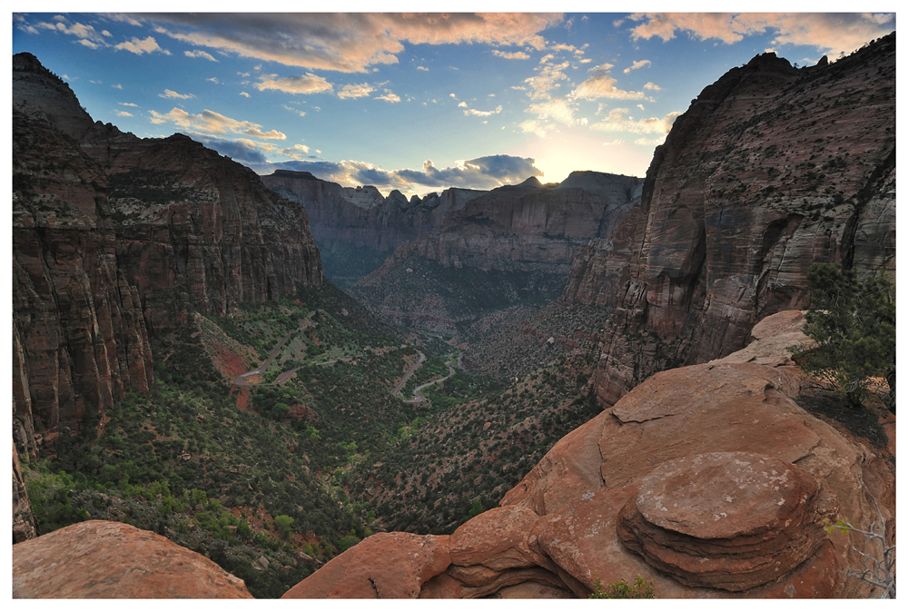 Sonnenuntergang im Zion Nationalpark - Canyon Overlook