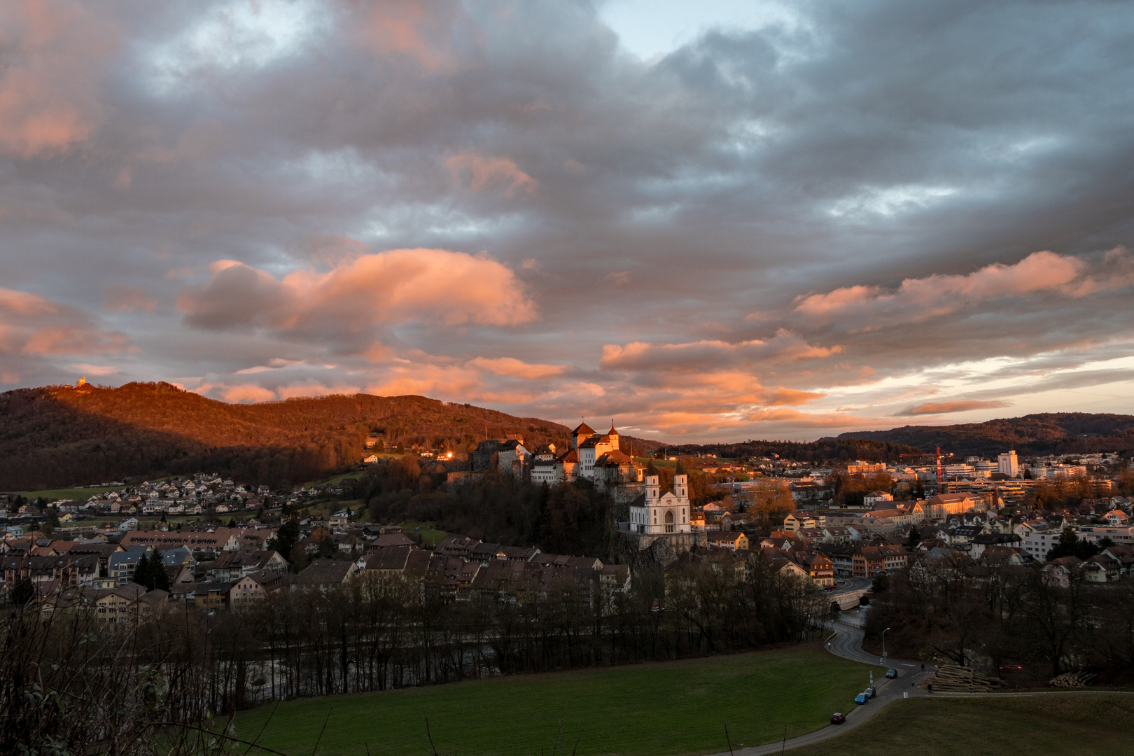 Sonnenuntergang in Aarburg