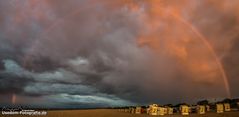 Sonnenuntergang in Ahlbeck nach Unwetter am 15.06.2013 mit Regenbogen