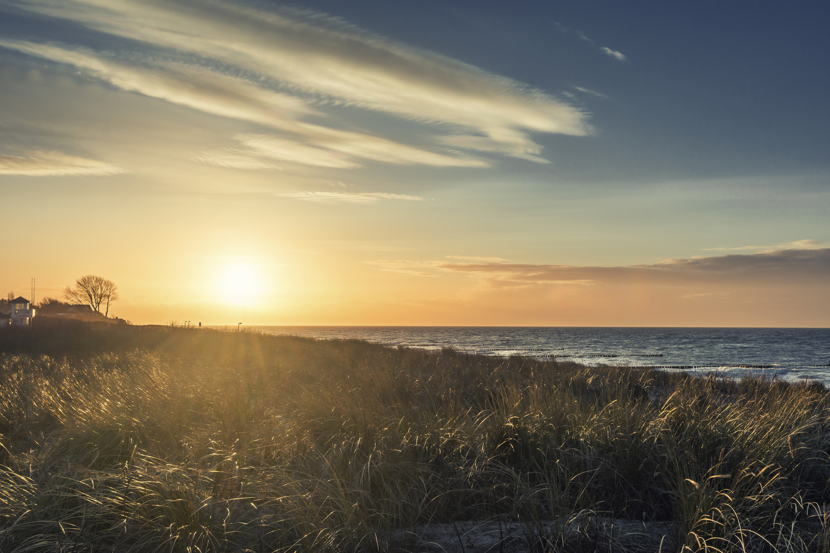 Sonnenuntergang in Ahrenshoop im Februar 2016