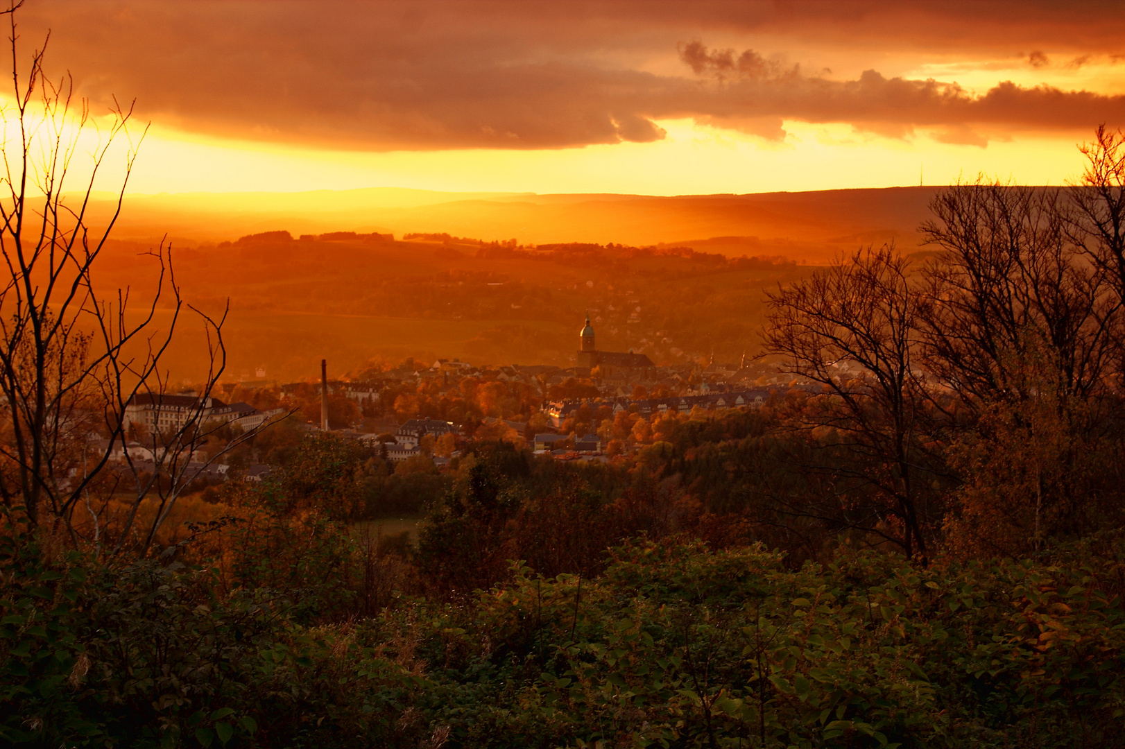 Sonnenuntergang in Annaberg-Bucholz