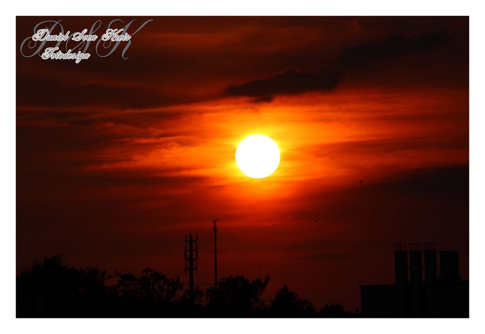 Sonnenuntergang in Bad Nauheim am Sprudelhof