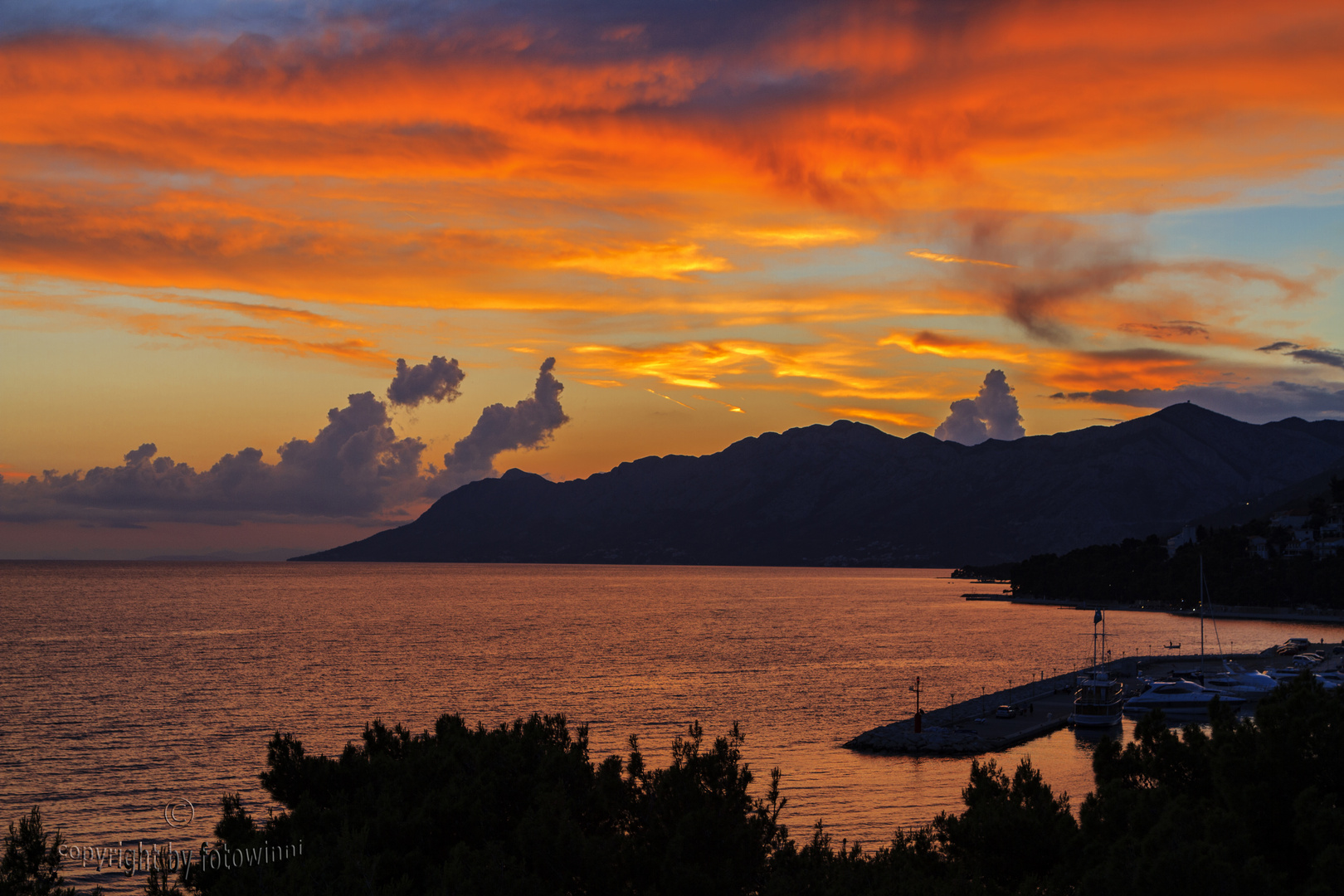 Sonnenuntergang in Baska Voda (Kroatien)1