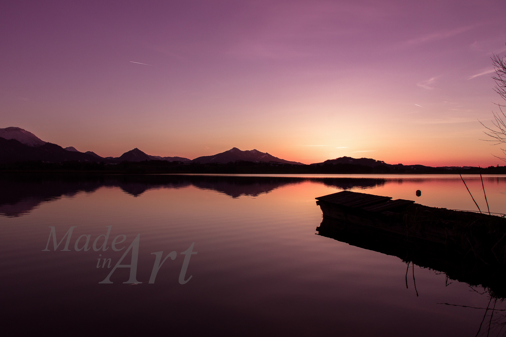 Sonnenuntergang in Bayern