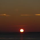 Sonnenuntergang in Bensersiel mit Blick auf Langeoog