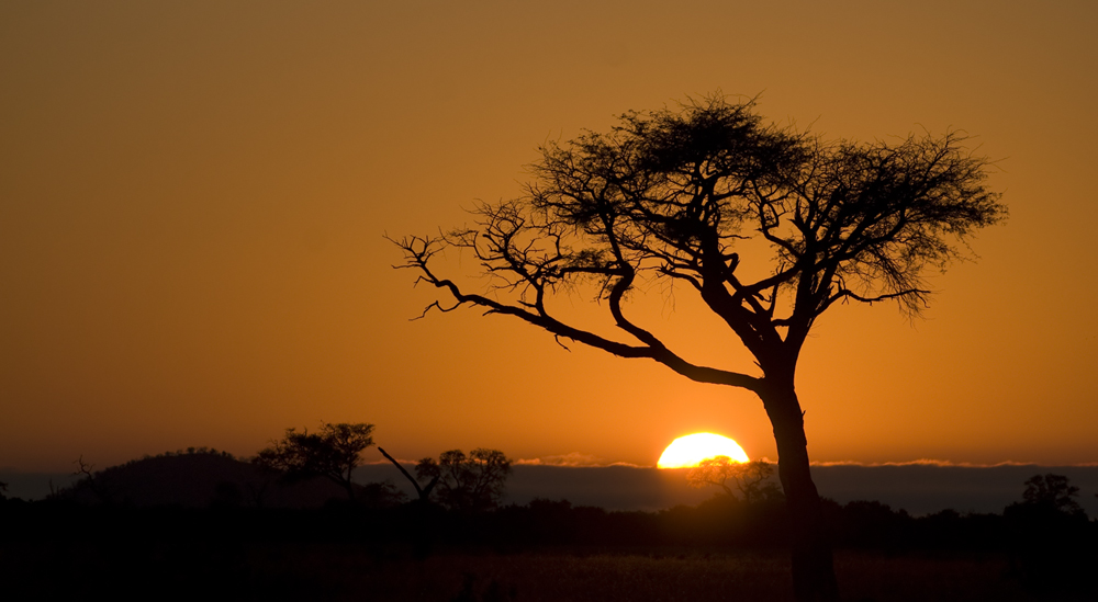 Sonnenuntergang in Botswana