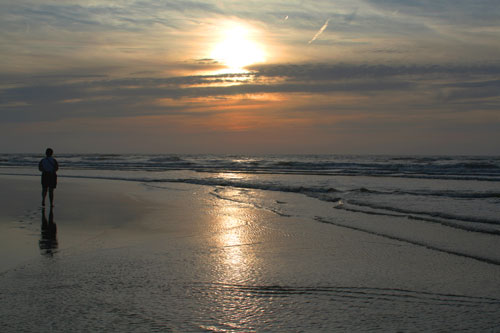 Sonnenuntergang in Bredene