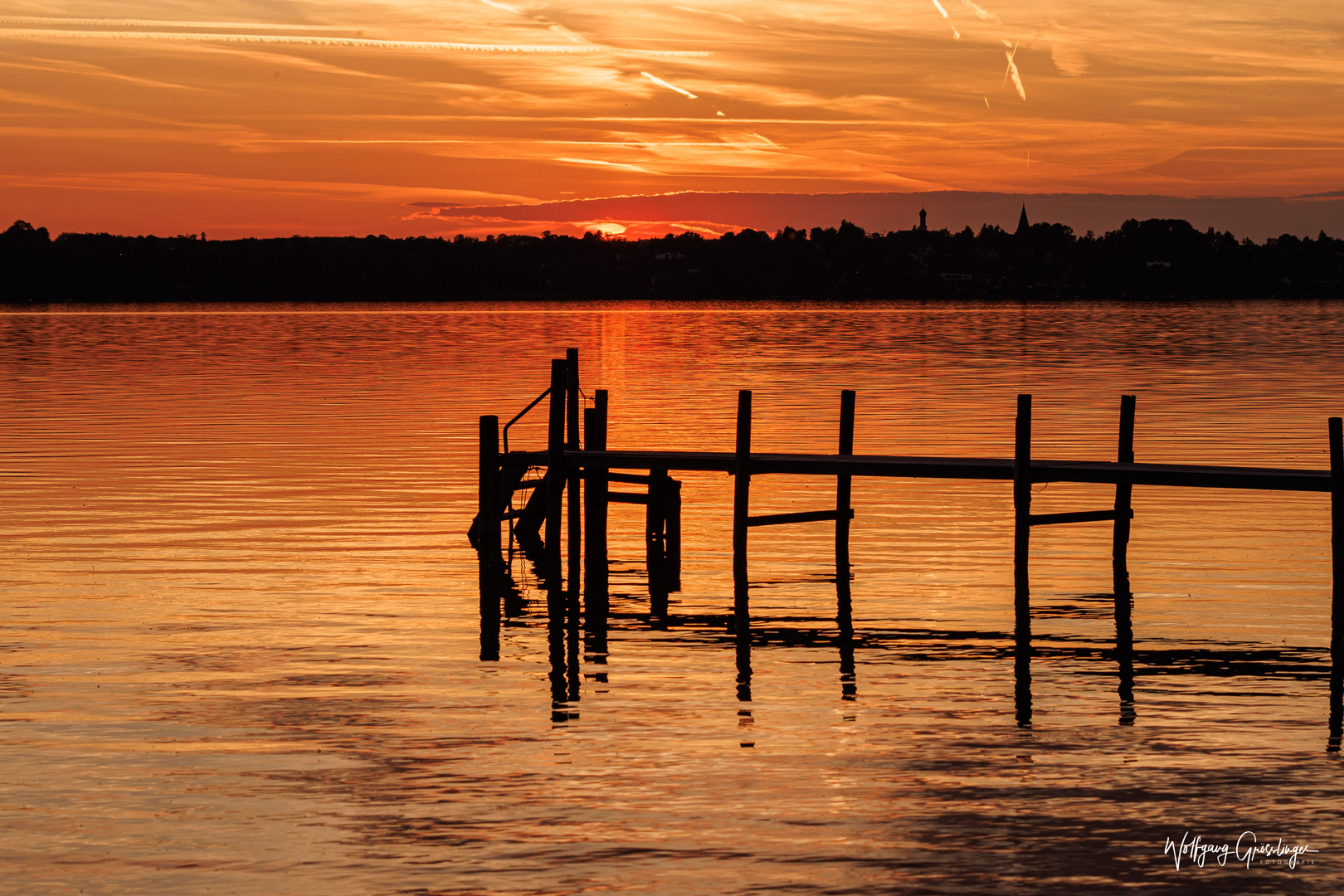 Sonnenuntergang in Breitbrunn am Ammersee