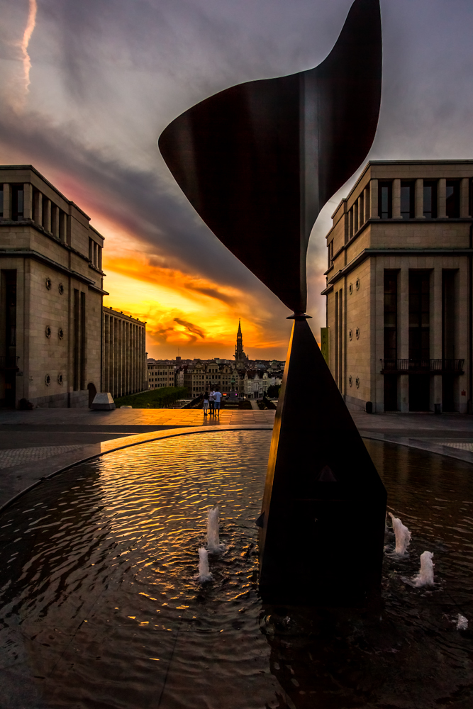 Sonnenuntergang in Brüssel