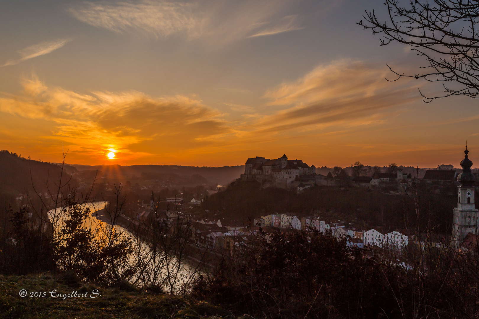 Sonnenuntergang in Burghausen