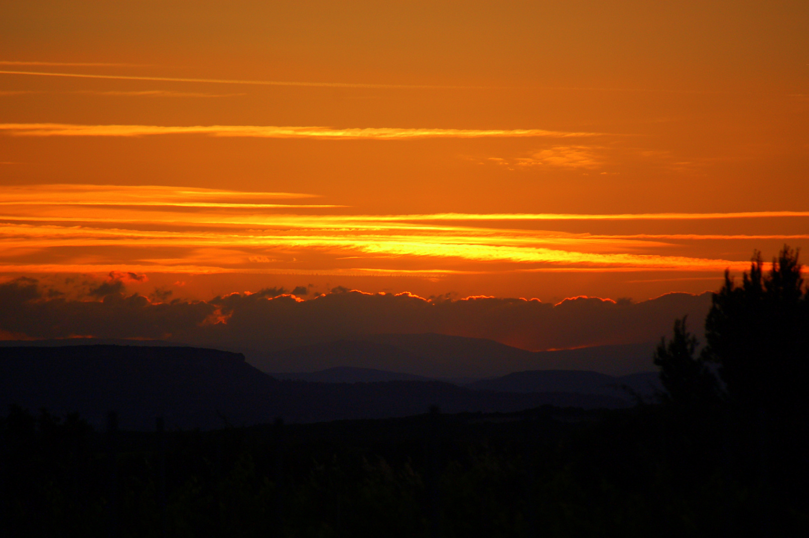 Sonnenuntergang in Chateauneuf-du-Pape