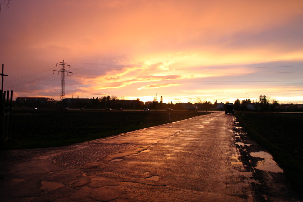 Sonnenuntergang in Dachau