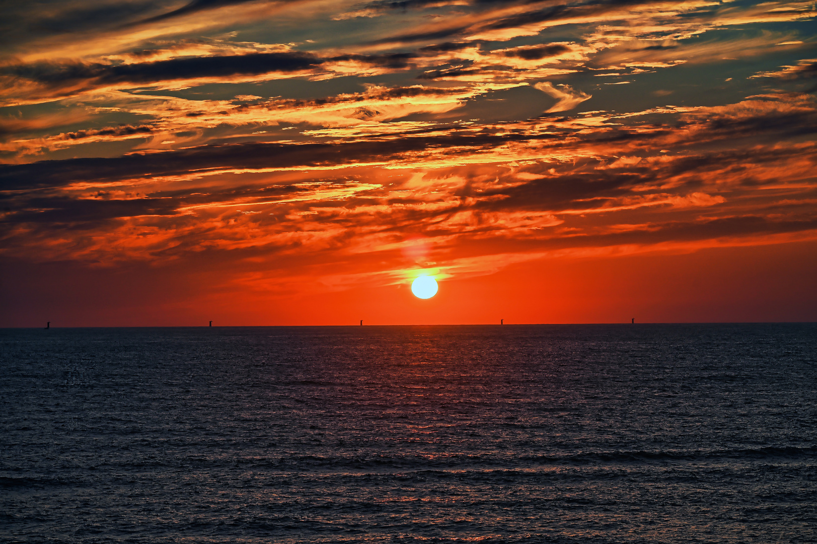 Sonnenuntergang in Dänemark an der Nordsee