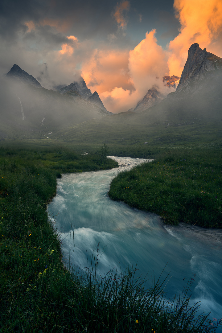 Sonnenuntergang in den Alpen