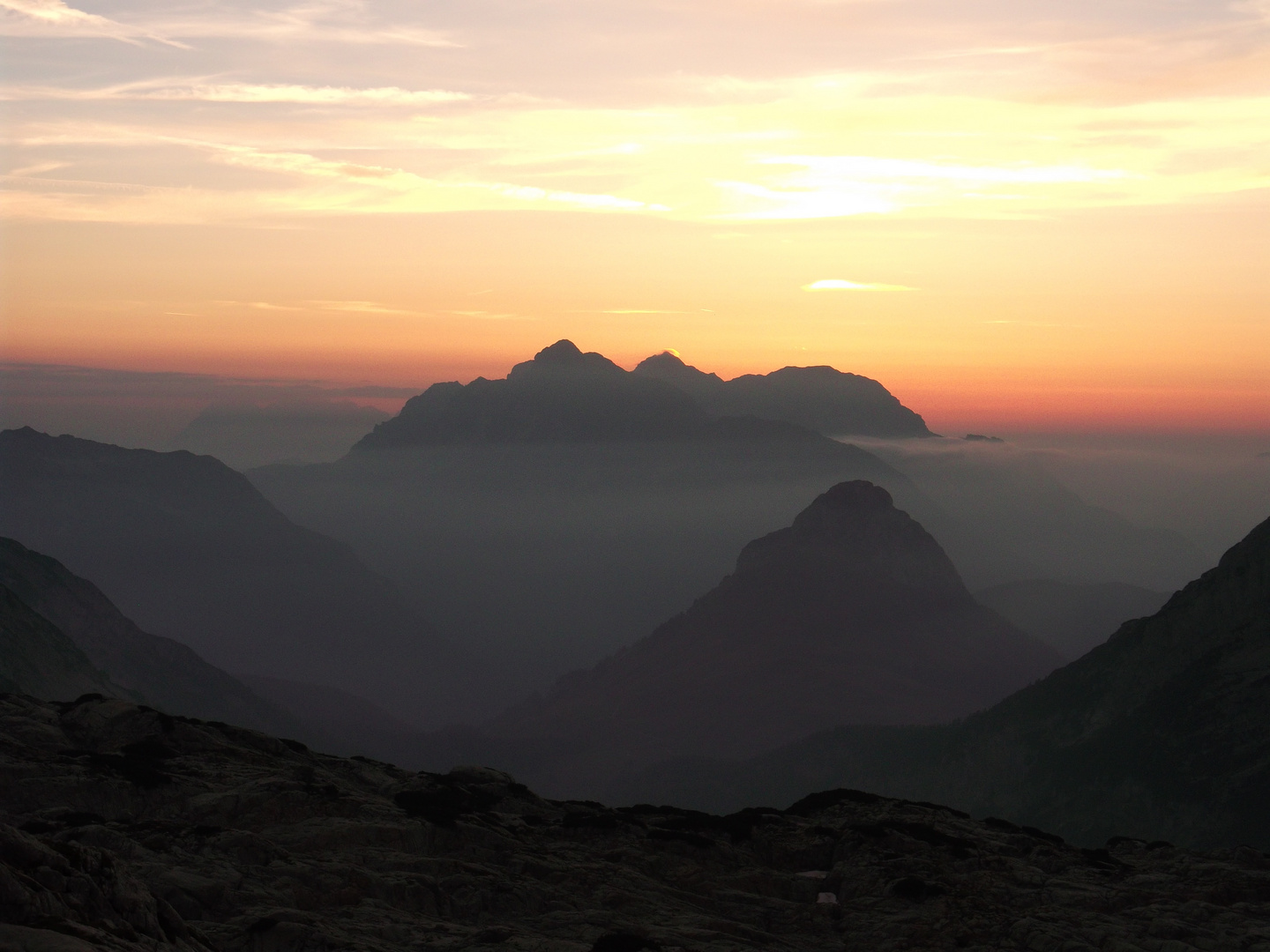 Sonnenuntergang in den Alpen