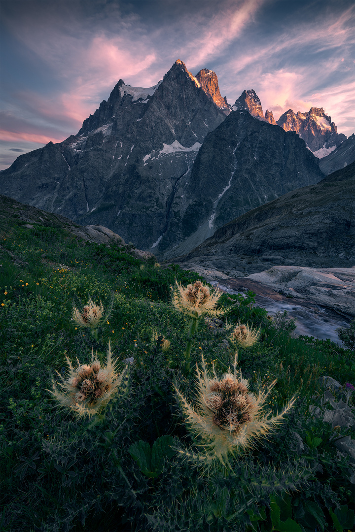 sonnenuntergang in den Alpen