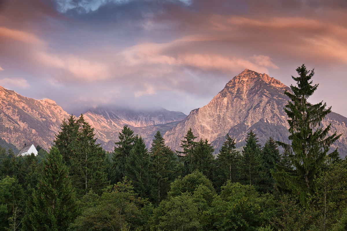 Sonnenuntergang in den Alpen