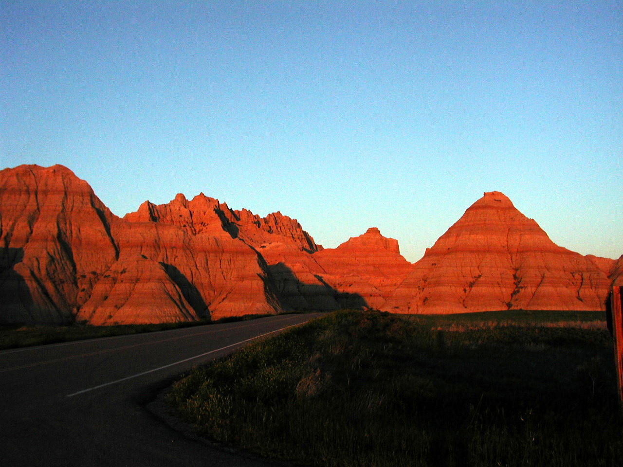 Sonnenuntergang in den Badland USA