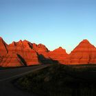 Sonnenuntergang in den Badland USA