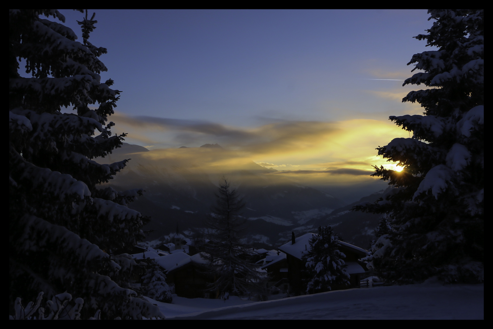 Sonnenuntergang in den Bergen