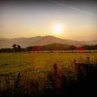 Sonnenuntergang in den Bergen von Winterberg