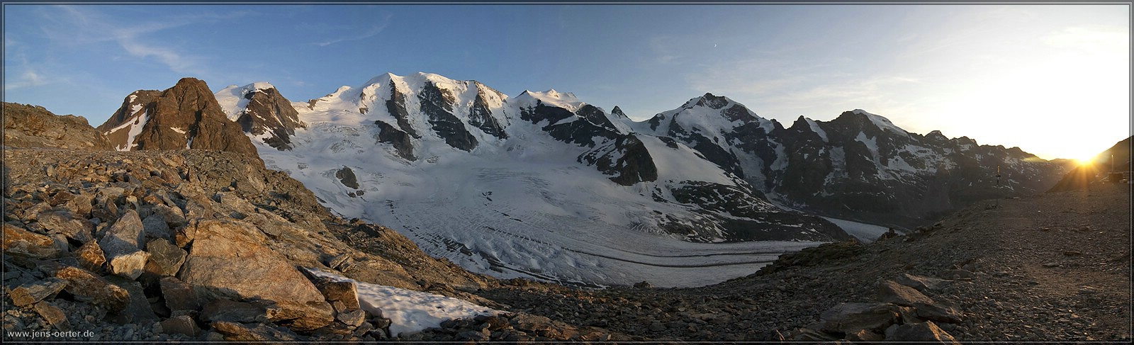 Sonnenuntergang in den Bernina Alpen