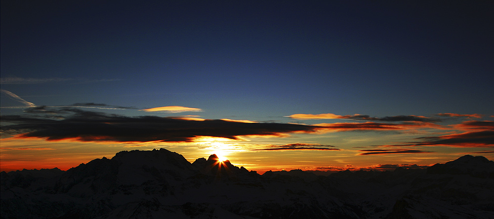 Sonnenuntergang in den Dolomiten