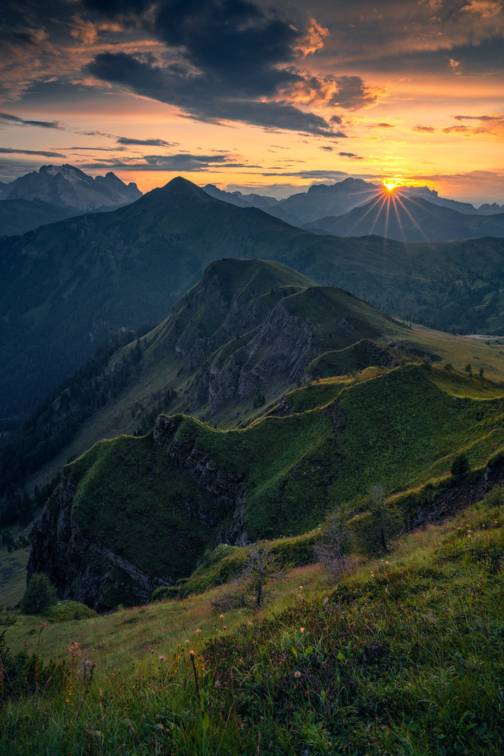 Sonnenuntergang in den Dolomiten