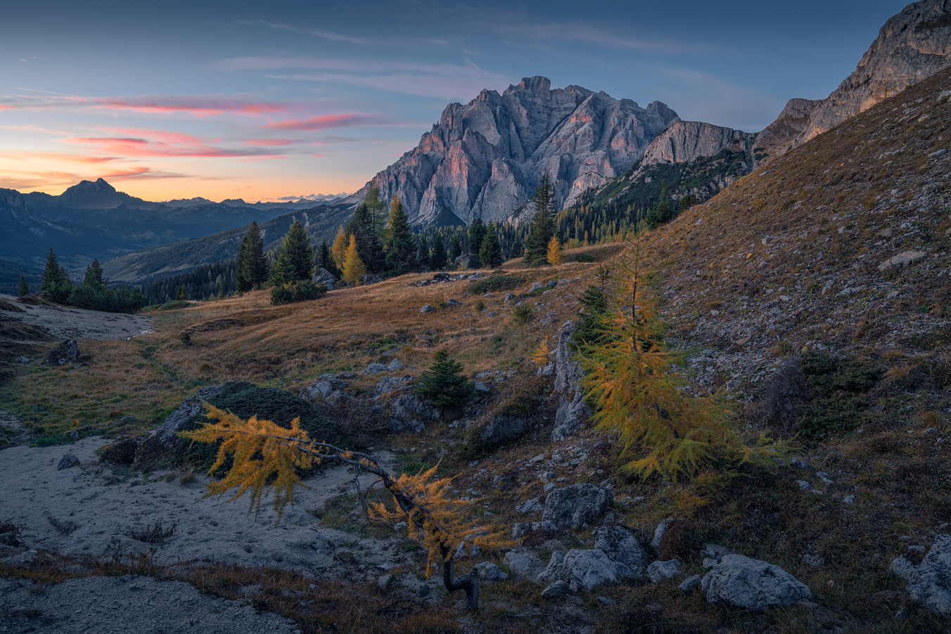 Sonnenuntergang in den Dolomiten