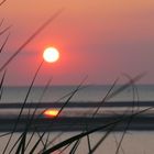 Sonnenuntergang in den Dünen auf Langeoog