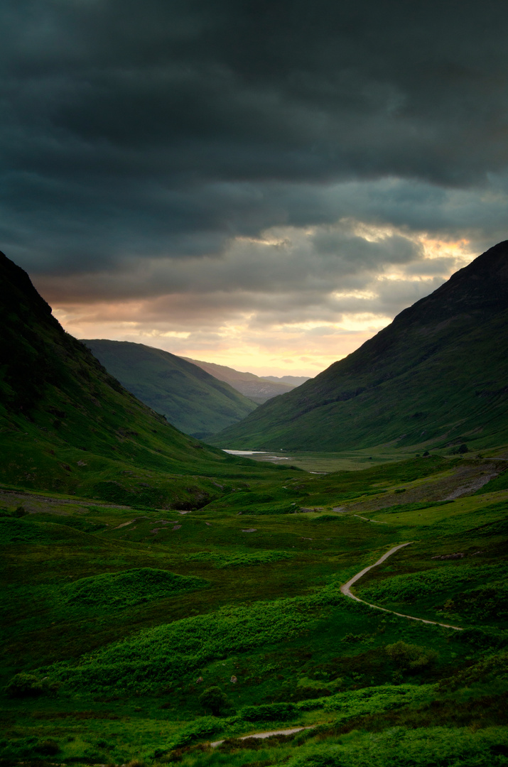 Sonnenuntergang in den Highlands, Scotland