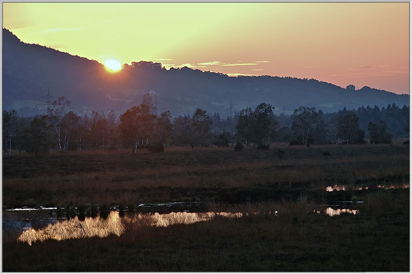 Sonnenuntergang in den Kendelmühlfilzen