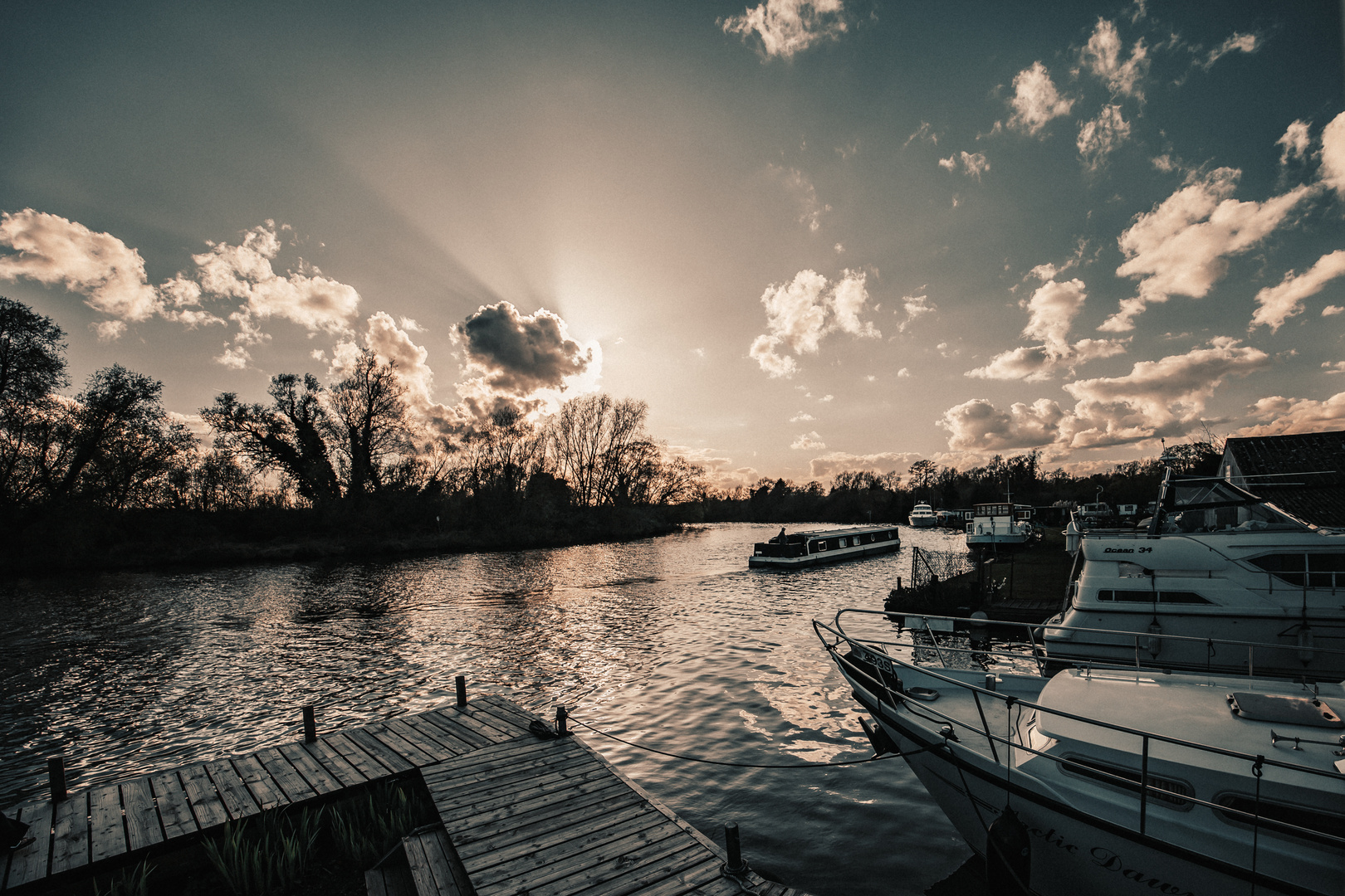 Sonnenuntergang in den Norfolk Broads