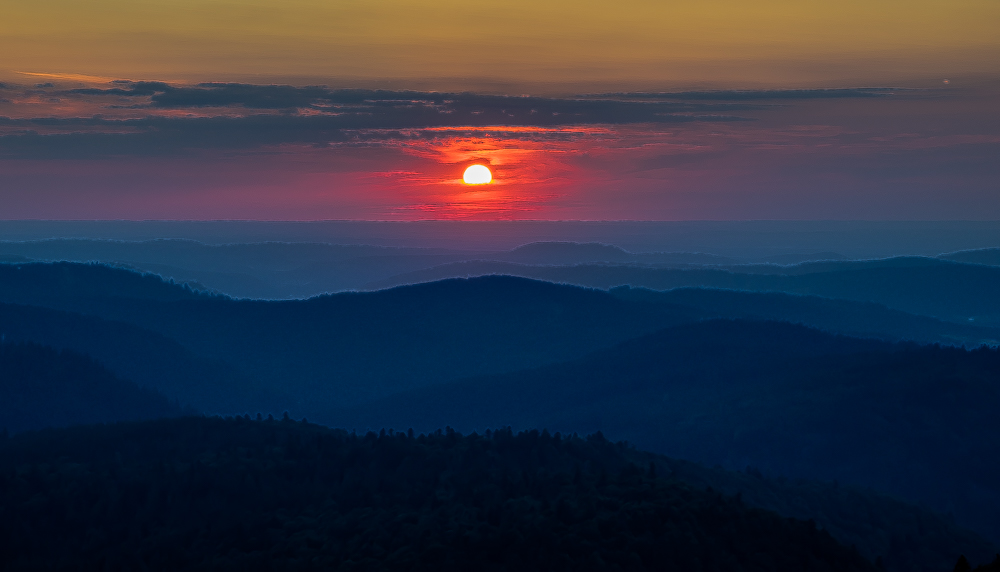 Sonnenuntergang in den Vogesen