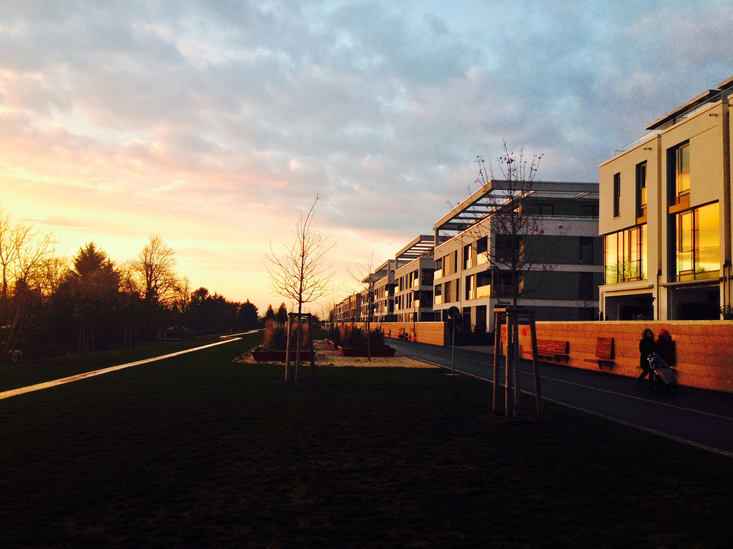 Sonnenuntergang in der Bahnstadt