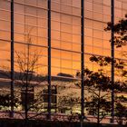 Sonnenuntergang in der Glasfassade