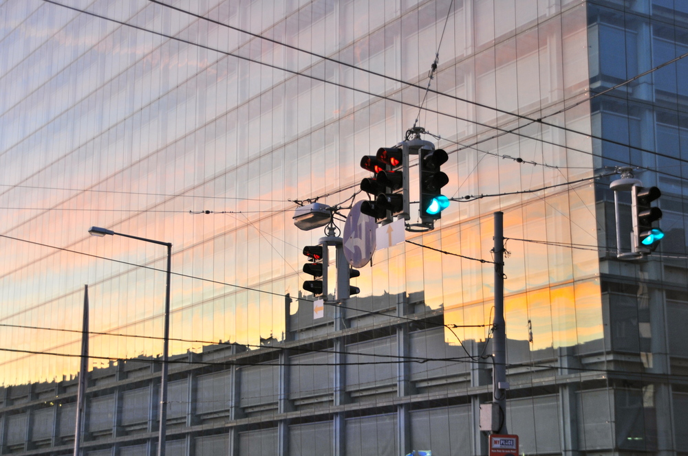 Sonnenuntergang in der Grossstadt