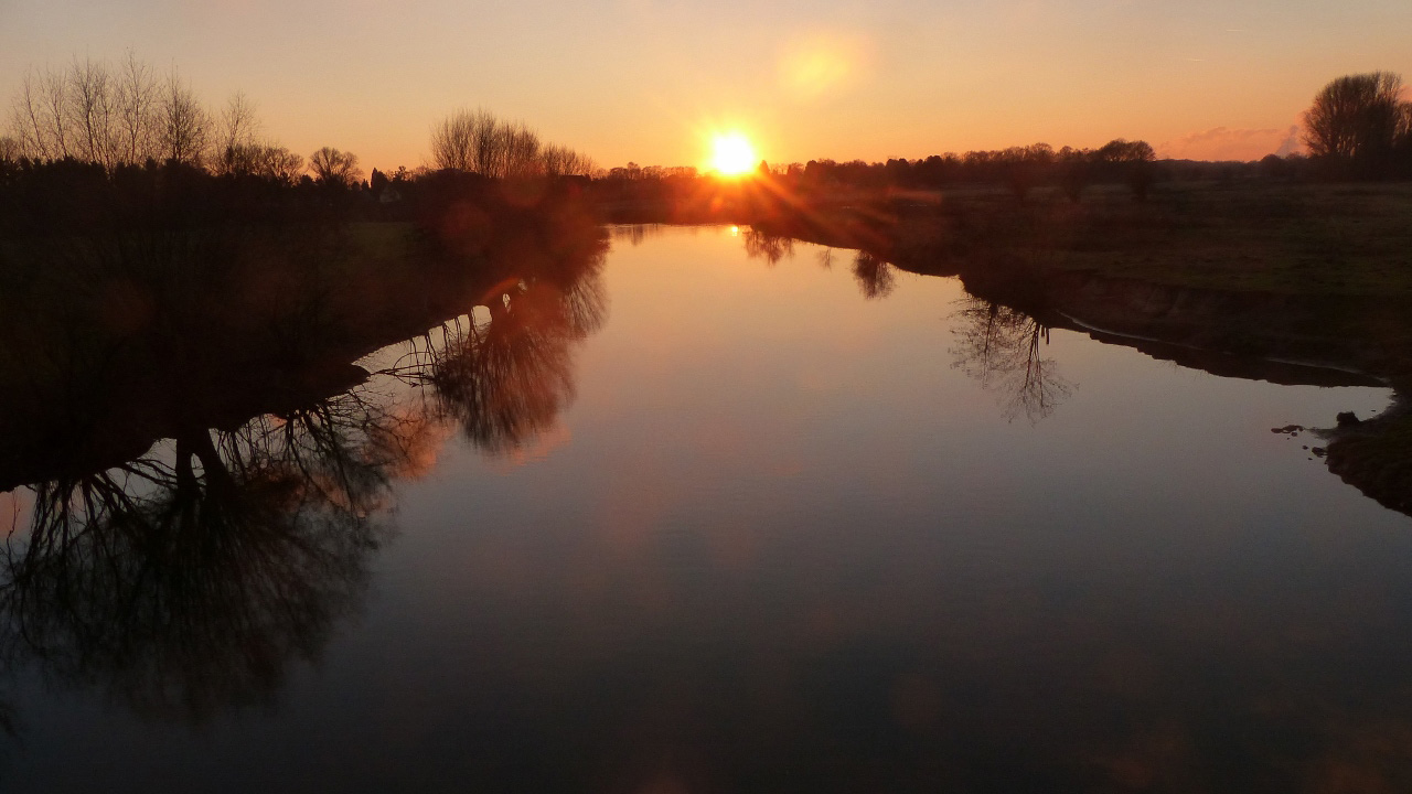 Sonnenuntergang in der Hammer Lippeaue