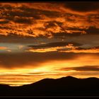 Sonnenuntergang in der Hauptstadt der Mongolei Ulaan Bator