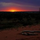 Sonnenuntergang in der Kalahari