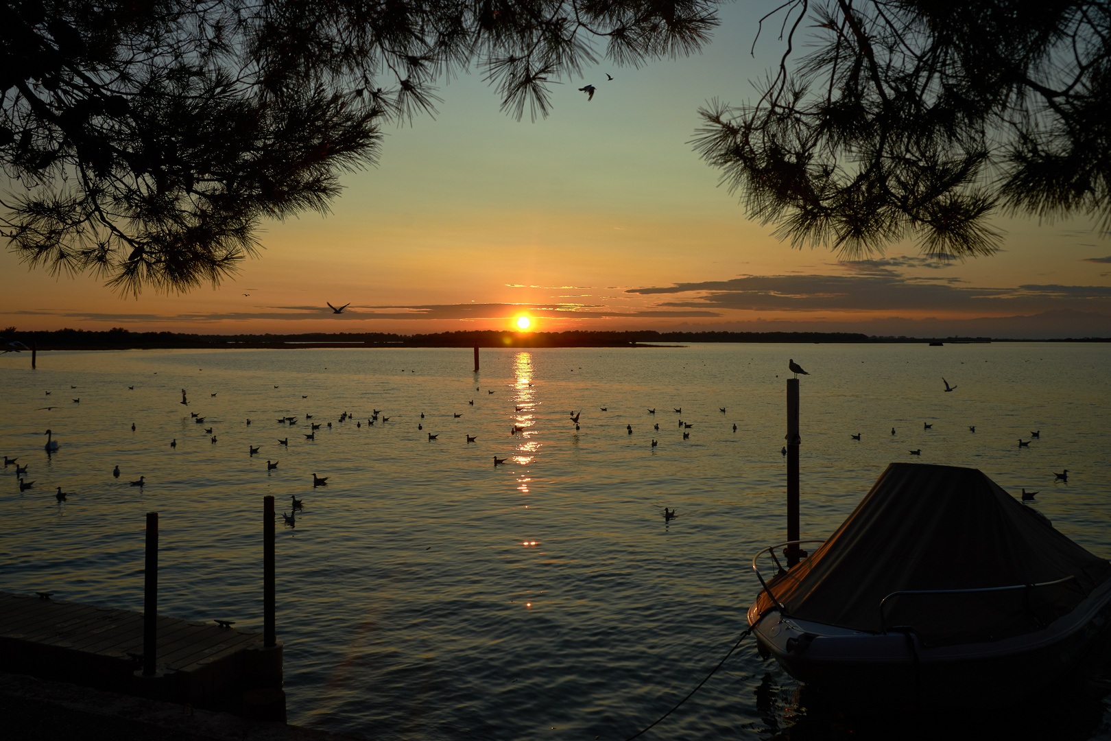 Sonnenuntergang in der Lagune