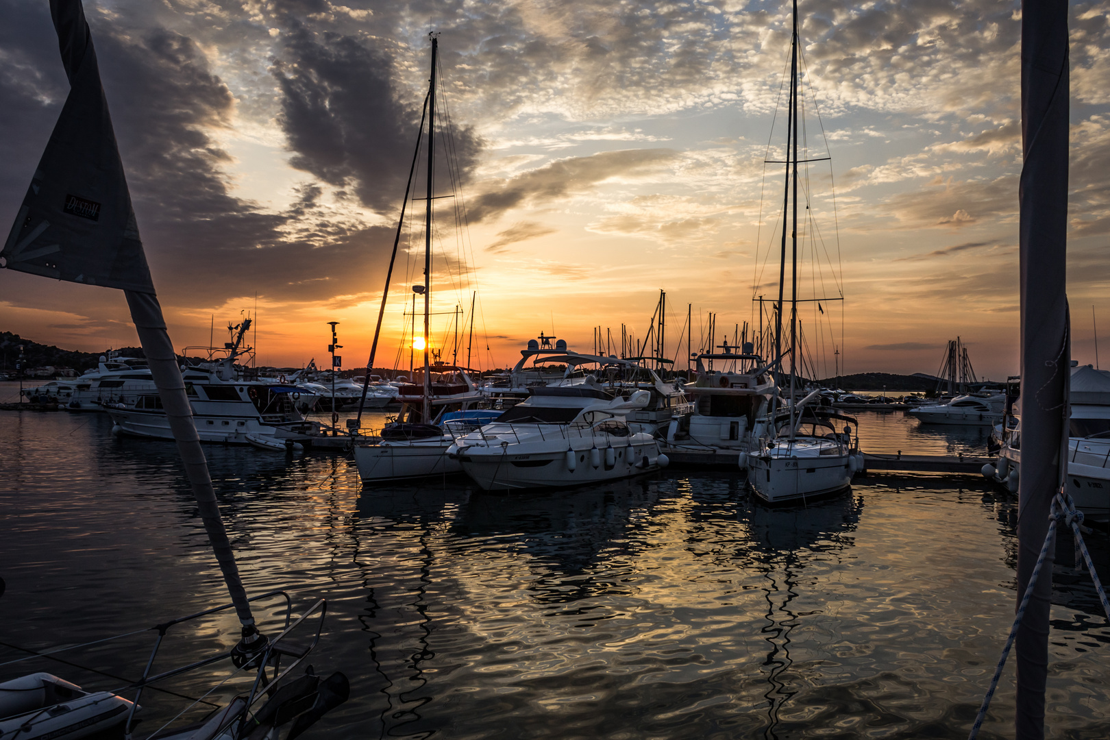 Sonnenuntergang in der Marina