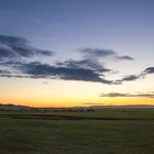 Sonnenuntergang in der Mongolischen Steppe