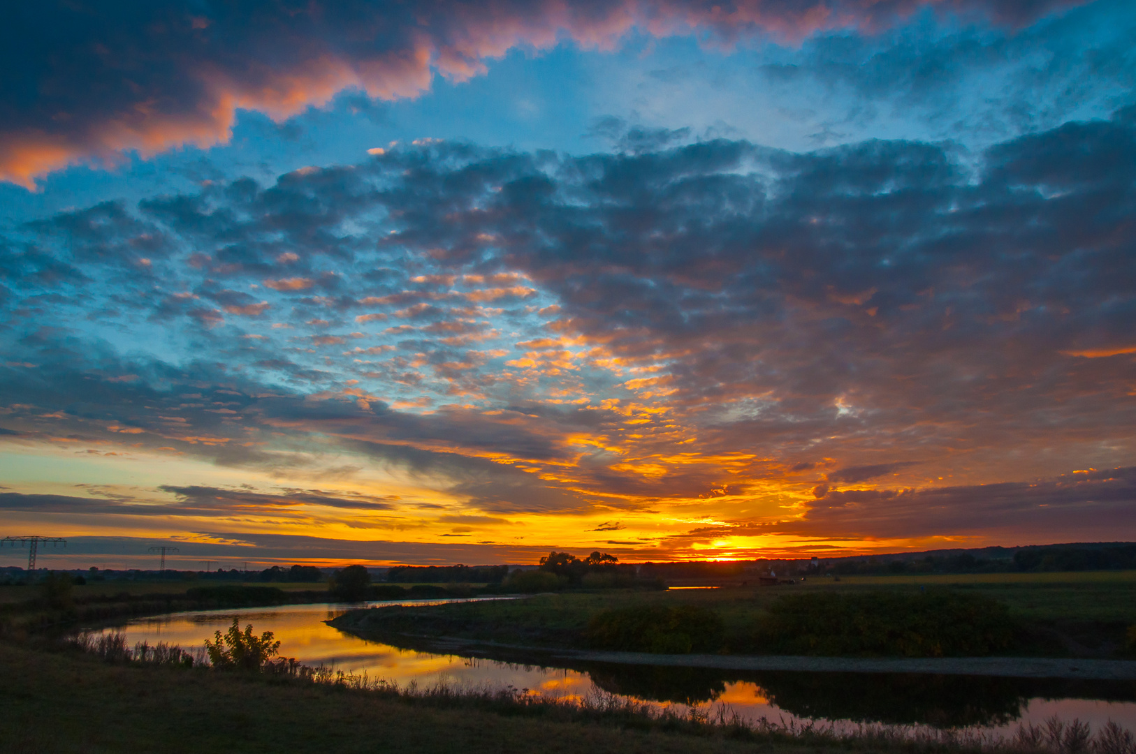 Sonnenuntergang in der Muldenaue