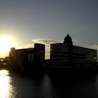 Sonnenuntergang in der Nähe des Medienhafens