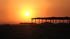 Sonnenuntergang in der Nazca-Wüste
