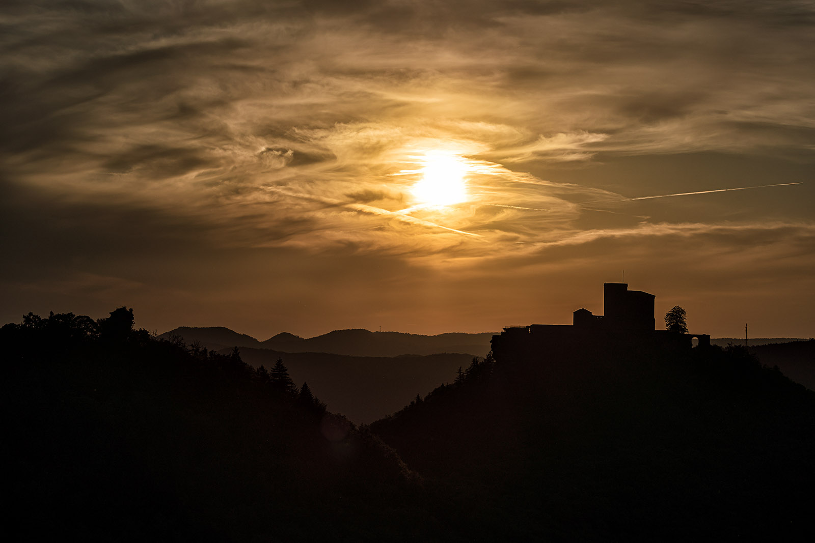 Sonnenuntergang in der Pfalz