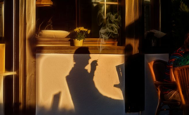 Sonnenuntergang in der Raucherecke...